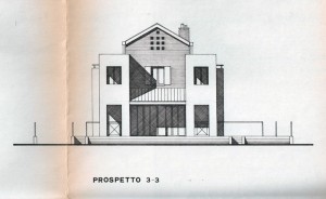 Progetto e D.L. per la costruzione di casa bifamiliare di mq.720 a Pontegradella (FE). (1988)