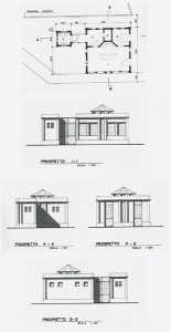 Progetto di massima e di concessione per la realizzazione di un chiosco per la vendita di fiori presso il cimitero di Pontelagoscuro (FE). (1990)