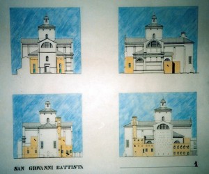 Progetto di massima per il restauro e recupero della Chiesa di San Giovanni Battista a Ferrara da adibire ad auditorio e centro di ricerca per musica sperimentale. (1992)