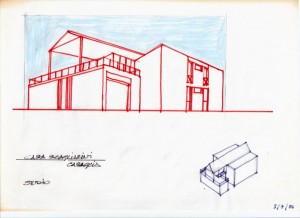 Progetto e D.L. per la costruzione di casa bifamiliare di mq.400 a Casaglia (FE). (1986)