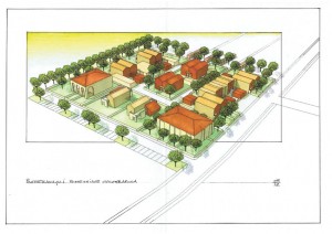 Progetto di nuovo insediamento residenziale a Ferrara, località Pontetravagli. (2012)