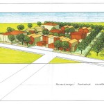Progetto di nuovo insediamento residenziale a Ferrara, località Pontetravagli. (2012)