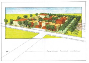 Progetto di nuovo insediamento residenziale a Ferrara, località Pontetravagli. (2012)